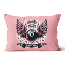 Load image into Gallery viewer, Personalized Pink Billiard With Wings Pillow, Best Valentine Gifts For Billiard Lover TDM0884