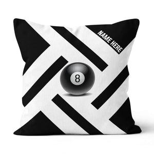 Custom Black White 8 Ball Pool Pillow, Best Personalized 8 Ball Pillows TDM0902