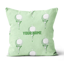 Load image into Gallery viewer, Green Golf Ball On Tee Personalized Pillow For Golfers Custom Golf Gifts LDT1095