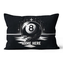 Load image into Gallery viewer, Billiard 8 Ball Pool Custom Name Black Pillow Best Billiard Pillow Gifts TDM0873