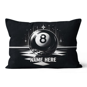Billiard 8 Ball Pool Custom Name Black Pillow Best Billiard Pillow Gifts TDM0873