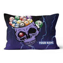 Load image into Gallery viewer, Customized 3D Skull Thunder Billiard Pillow Purple Version, Best Pillows TDM0758