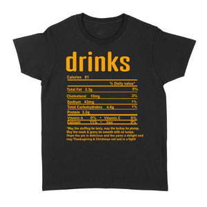 Drinks nutritional facts happy thanksgiving funny shirts - Standard Women's T-shirt