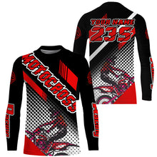 Load image into Gallery viewer, Custom MX Jersey UPF30+ Red Dirt Bike Shirt For Men Women Youth Freestyle Motocross Long Sleeve PDT468