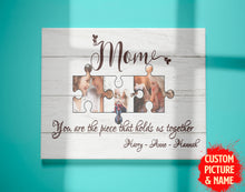 Load image into Gallery viewer, Personalized Mom Canvas| Mom Hold Us Together Mom Photo| Mom Birthday Gifts for Her Mom Mother&#39;s Day Gift JC210