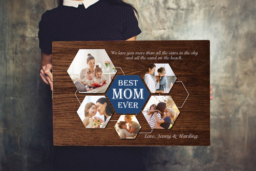 Personalized Mom Canvas| Best Mom Ever Photo Collage| Gift for Mom, Mother's Day Gift, Mom Birthday Gift JC213