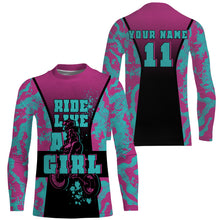 Load image into Gallery viewer, Ride Like A Girl Custom Motocross Jersey UPF30+ Women Dirt Bike Shirt Long Sleeves NMS1355