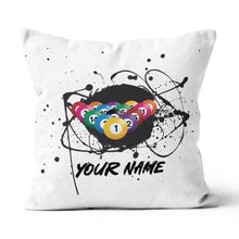 Load image into Gallery viewer, Custom Grunge Billiard Balls White Pillow, Personalized Pillows Billiard TDM0790