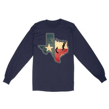Load image into Gallery viewer, Texas fishing long sleeve shirt with Texas flag for fisherman Texas fishing forum A234