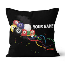Load image into Gallery viewer, Custom Pillow Multicolor Billiard Balls Customized Pillows Billiard Gift TDM0782