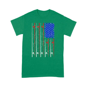 American US Flag Fishing Rod Shirt, Fisherman Gift D06 NQSD302- Standard T-shirt