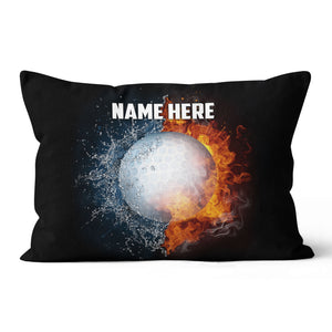 Fire And Water Golf Ball Custom Pillow Personalized Cool Golfer Gifts LDT1203