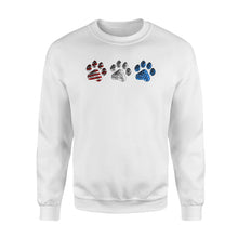 Load image into Gallery viewer, Red White Blue American Flag Dog paws Sweatshirt design gift ideas for Dog lovers  - SPH85