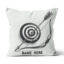 Load image into Gallery viewer, Personalized Target Bow Arrow Archery Line Drawing Pillow, Archery Gifts VHM0913