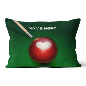 Personalized Red Billiard Ball Heart Throw Pillow Best Valentine Gifts VHM0943