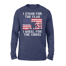 Load image into Gallery viewer, I Stand for The Flag I Kneel for The Cross  Shirt Patriotic Military NQS161