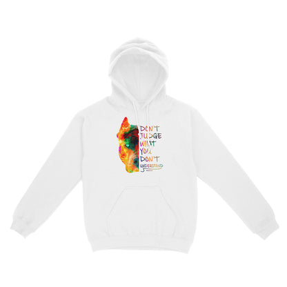 Custom dog's face shirt with saying, Don't Judge What You Don't Understand hoodie