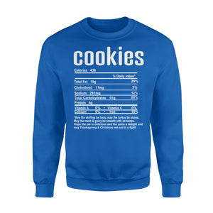 Cookies nutritional facts happy thanksgiving funny shirts - Standard Crew Neck Sweatshirt