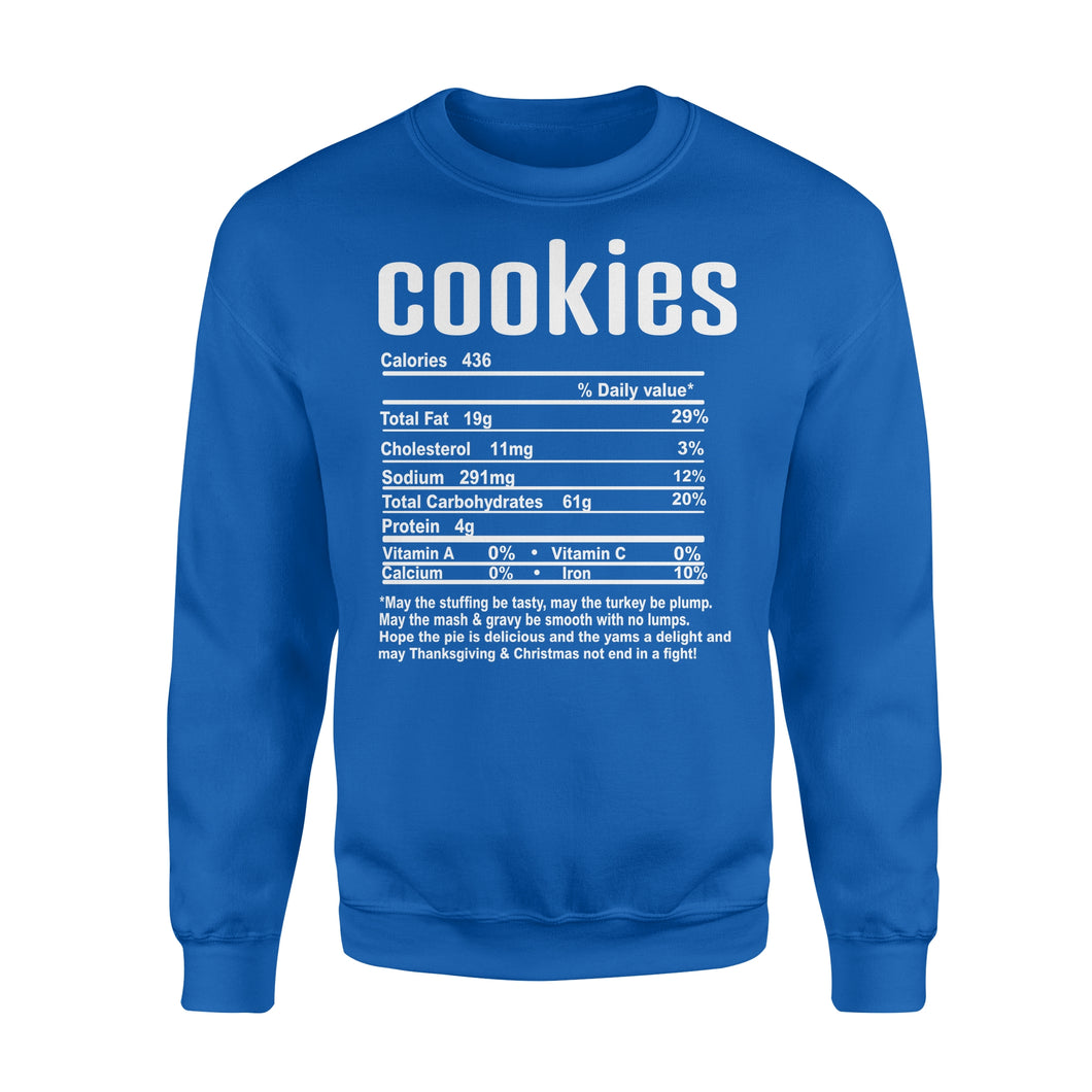 Cookies nutritional facts happy thanksgiving funny shirts - Standard Crew Neck Sweatshirt