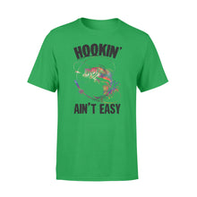 Load image into Gallery viewer, Beautiful colorful Fishing tattoo T-shirt design - Hookin&#39; ain&#39;t easy - SPH63