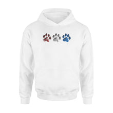Load image into Gallery viewer, Red White Blue American Flag Dog paws Hoodie shirt design gift ideas for Dog lovers  - SPH85