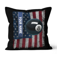 Load image into Gallery viewer, Patriotic American Flag Custom 8 Ball Pool Billiard Sports Throw Pillows TDM0773