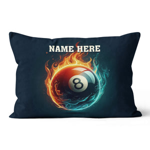 Personalized Fire And Water 8 Ball Billiard Pillow, Best Billiards Gifts VHM0938