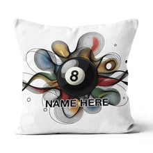 Load image into Gallery viewer, Funny Colorful 8 Ball Pool Pillow Custom Name Billiard Throw Pillow Gift TDM0849