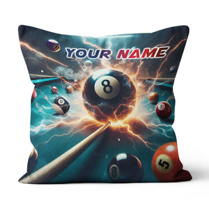 Personalized Thunder Lightning 8 Ball Billiard 3D Pillow Top Pillow Gift VHM0898