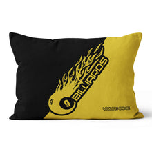 Load image into Gallery viewer, Black Yellow 9 Ball Billiard Pillow Custom Name Pool Gifts Throw Pillow TDM0794