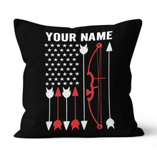 Load image into Gallery viewer, Archery Flag Design Pillow Custom Name Canvas And Linen Throw Pillows TDM0774