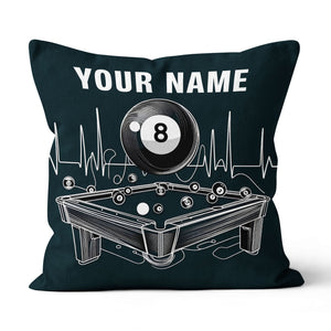 Funny Billiard Table Custom Black Pillows, Personalized Billiard Gifts TDM0821