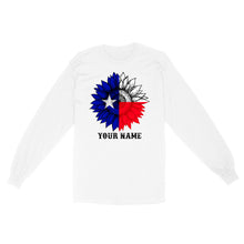 Load image into Gallery viewer, Texas flag sunflower customized name patriot Texas state flag D03 NQS2495 - Standard Long Sleeve