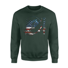 Load image into Gallery viewer, US Bass Fishing American Flag Custom name Crew Neck Sweatshirt D02 NQS1248