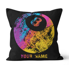 Load image into Gallery viewer, Personalized Grunge Colorful 8 Ball Billiard Pillow Gift For Pool Player VHM0831