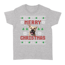 Load image into Gallery viewer, Custom Pet Face Dog Mom, Dog Lover Gift Ugly Christmas shirts NQSD7 - Standard Women&#39;s T-shirt