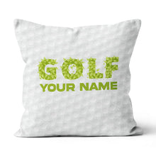 Load image into Gallery viewer, Green Grass Golf Ball Pattern Custom Throw Pillow Personalized Golf Gift LDT1140