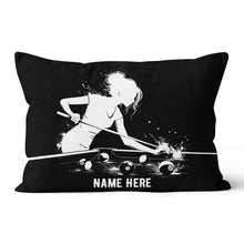 Load image into Gallery viewer, Funny Billiard Player Custom Black Pillows, Billiards Decorative Pillows TDM0830
