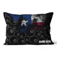 Load image into Gallery viewer, Personalized Vintage Smoke Texas Flag 8 Ball Billiard Pillow, Pool Gifts VHM0907