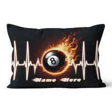 Load image into Gallery viewer, Funny Heartbeat Pulse 8 Ball Pool Flame Customized Name Billiard Pillows TDM0890