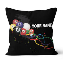 Load image into Gallery viewer, Custom Pillow Multicolor Billiard Balls Customized Pillows Billiard Gift TDM0782