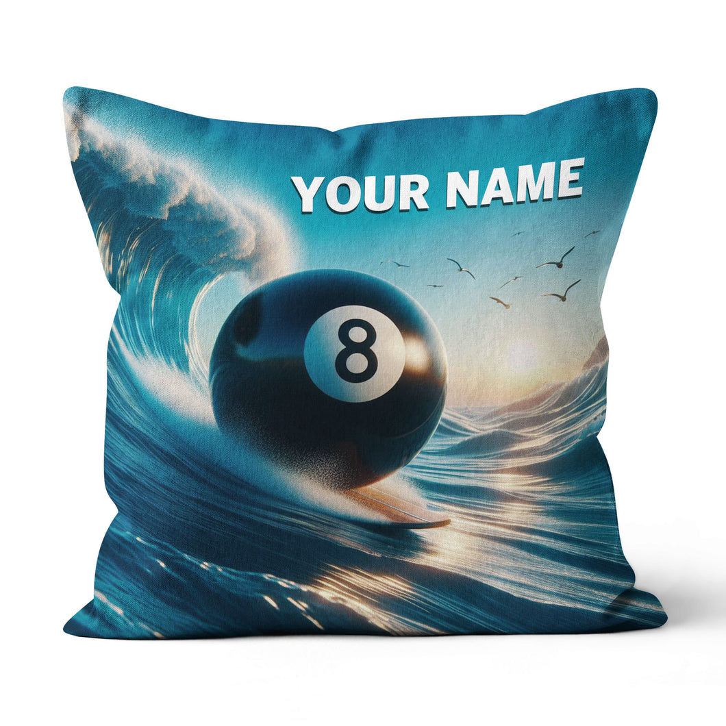 Funny 8 Ball Billiard Surfing Throw Pillow Custom Billiard Gifts Pillows TDM0815