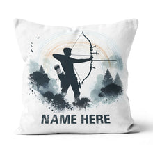 Load image into Gallery viewer, Personalized Watercolor Archer Archery Pillow Custom Archery Gifts Ideas VHM0917