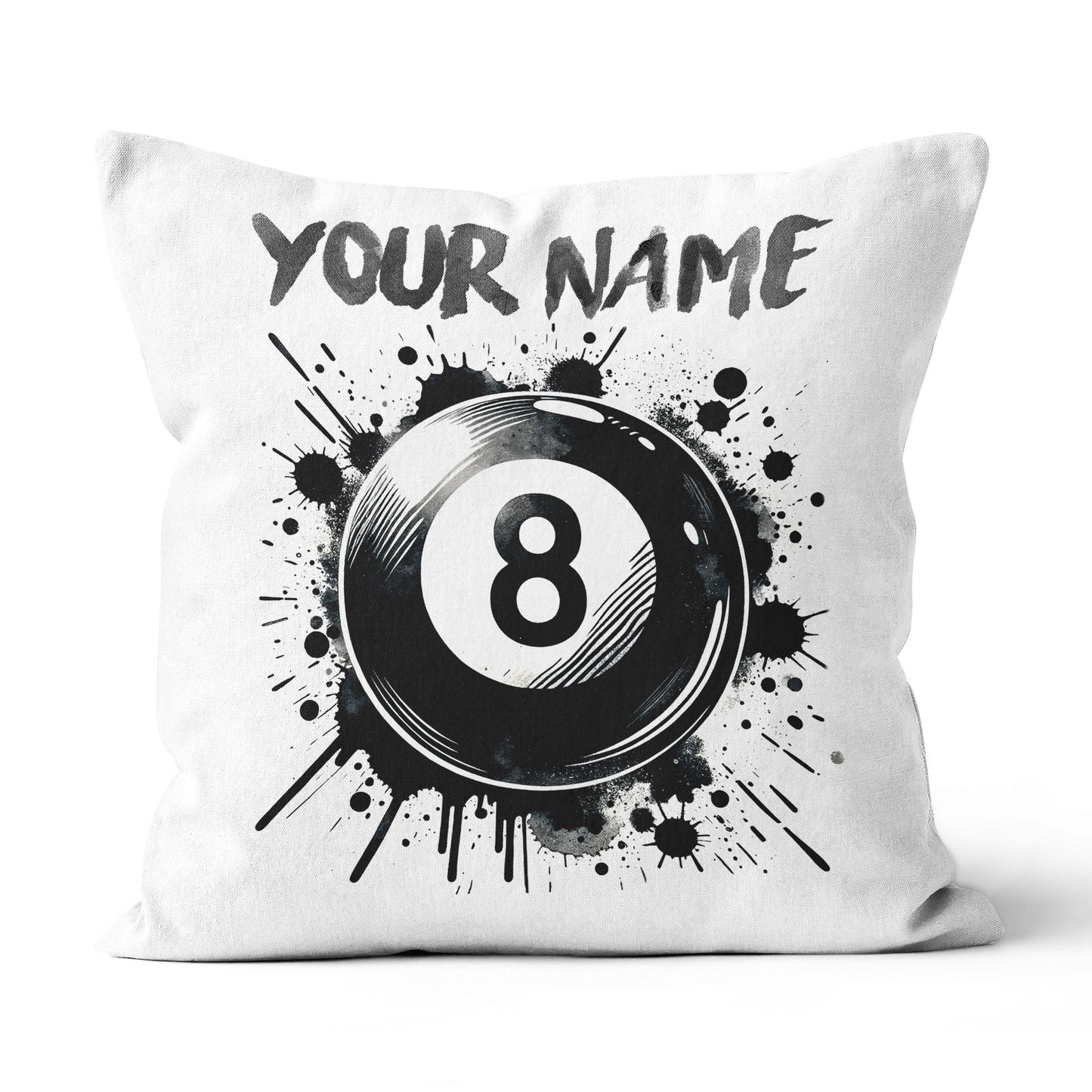 Personalized 8 Ball Pool White Pillow Custom Billiard Throw Pillows TDM0810