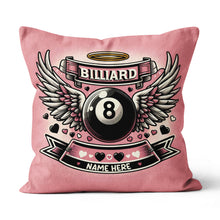 Load image into Gallery viewer, Personalized 8 Ball Pool With Wings Pillow Best Billiard Valentine Gifts TDM0885