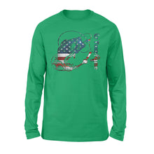 Load image into Gallery viewer, US Bass Fishing American Flag Custom name Long Sleeve D02 NQS1248