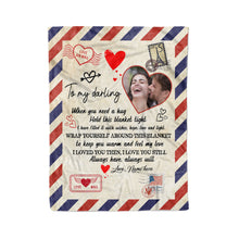 Load image into Gallery viewer, To my darling Custom Name and photo letter blanket I loved you then I love you still Husband Wife boyfriend girlfriend blanket - FSD1370D05