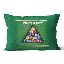 Load image into Gallery viewer, Billiard Stick And Pool Balls Pillow Custom Throw Pillow Billiards Gifts VHM0853