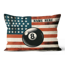 Load image into Gallery viewer, Personalized Vintage US Flag 8 Ball Billiard Pillow Custom Billiard Gift VHM0922
