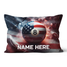 Load image into Gallery viewer, Personalized US Flag Smoke 8 Ball Billiard Pillow Custom Billiards Gifts VHM0923